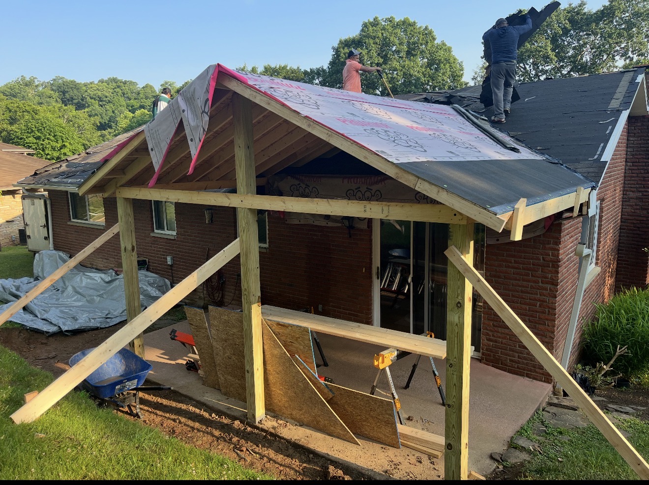 Enclosed addition before photo