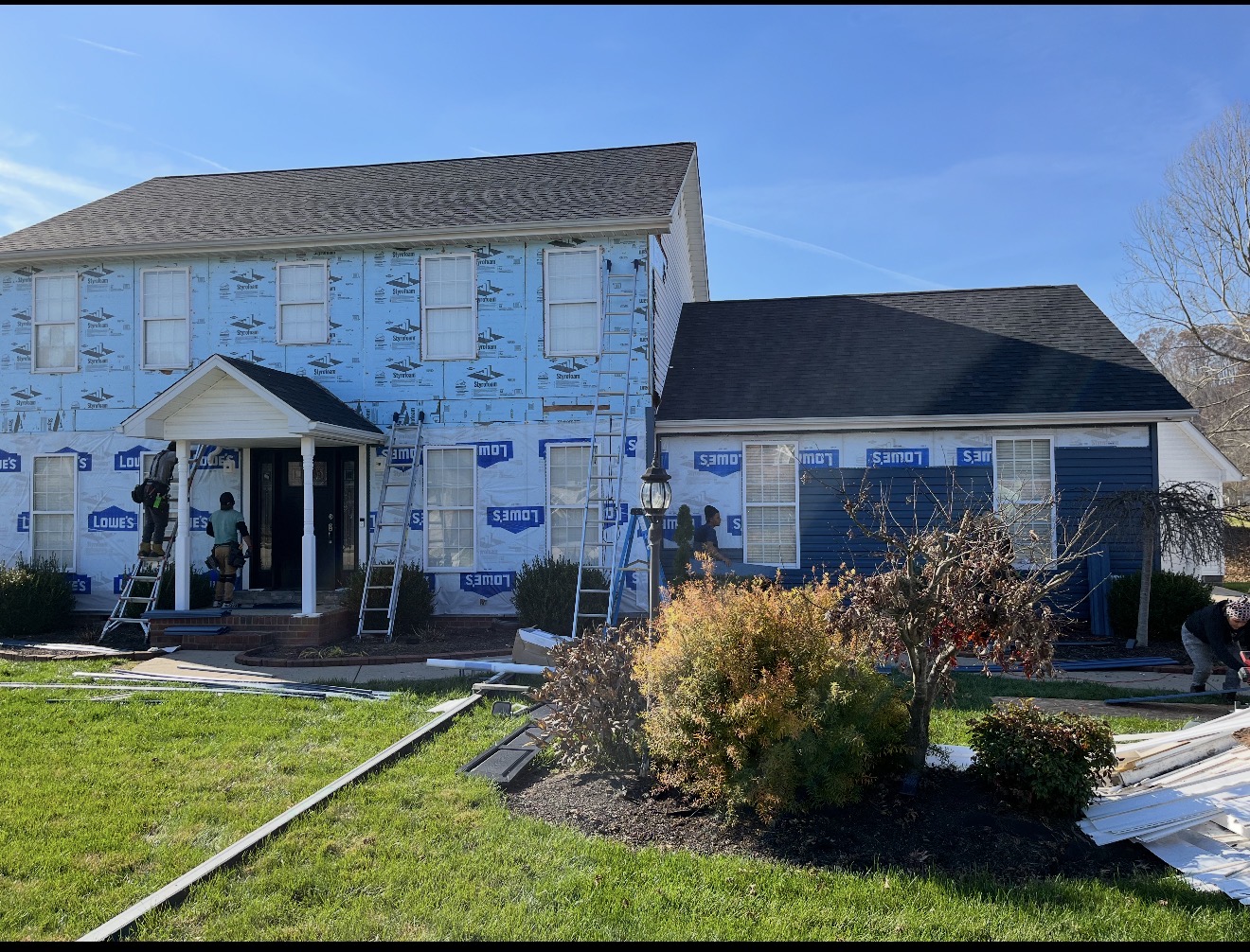 Siding replacement before photo